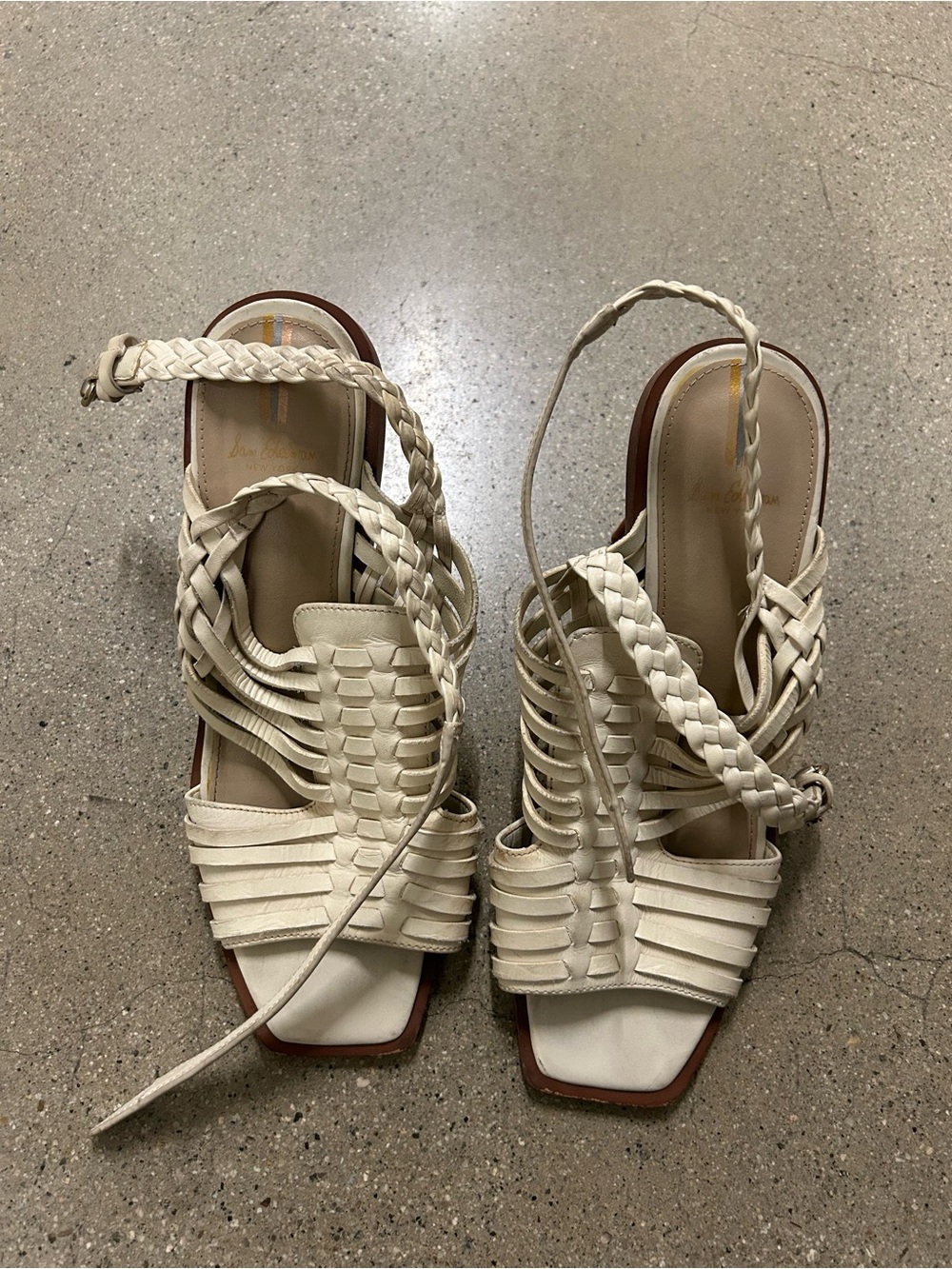 Sam Edelman Holland Braided Strappy Sandals in Cream
